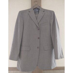 VTG Suit 100% Wool Blazer Pants 40R 32X32 Nautica Marshall Fields Grey